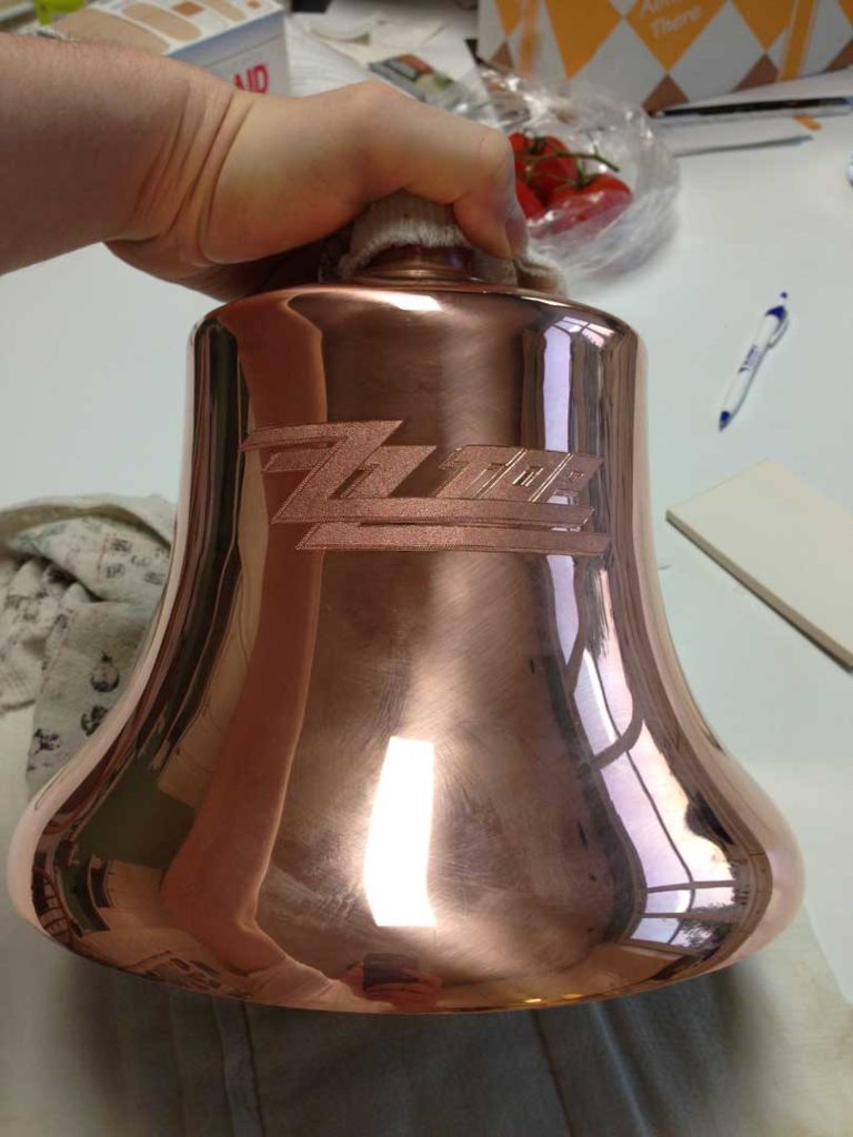 ZZ Top Bell Engraved by Tira Mitchell